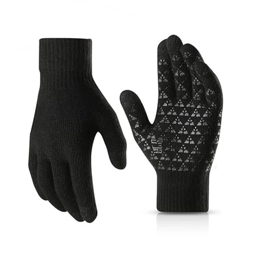 JPGhaha Silicone Gel Knit Winter Gloves Xmas for Men Women Strong Elasticity Soft Warm 21 X 8 CM Anti-Slip Touch Screen Thick Thermal Gloves for Hiking Running Cycling Driving