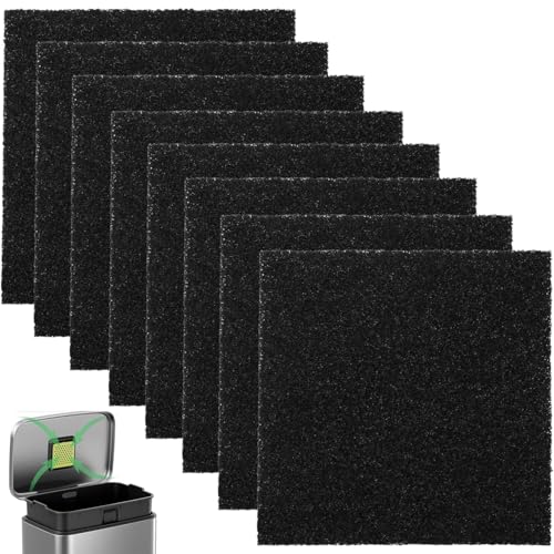 Paquete de 8 Filtros Antiolor para Cubo de Basura, Filtros de Carbón Activado de Repuesto, para Compostador de Residuos de Cocina, Filtro de Olor, Cubo de Basura Biológica