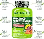 NATURELO Multivitamins Pour les adolescentes/garçons 60 Capsules, Multivitamines alimentaires entières avec minéraux, non OGM, végétarien