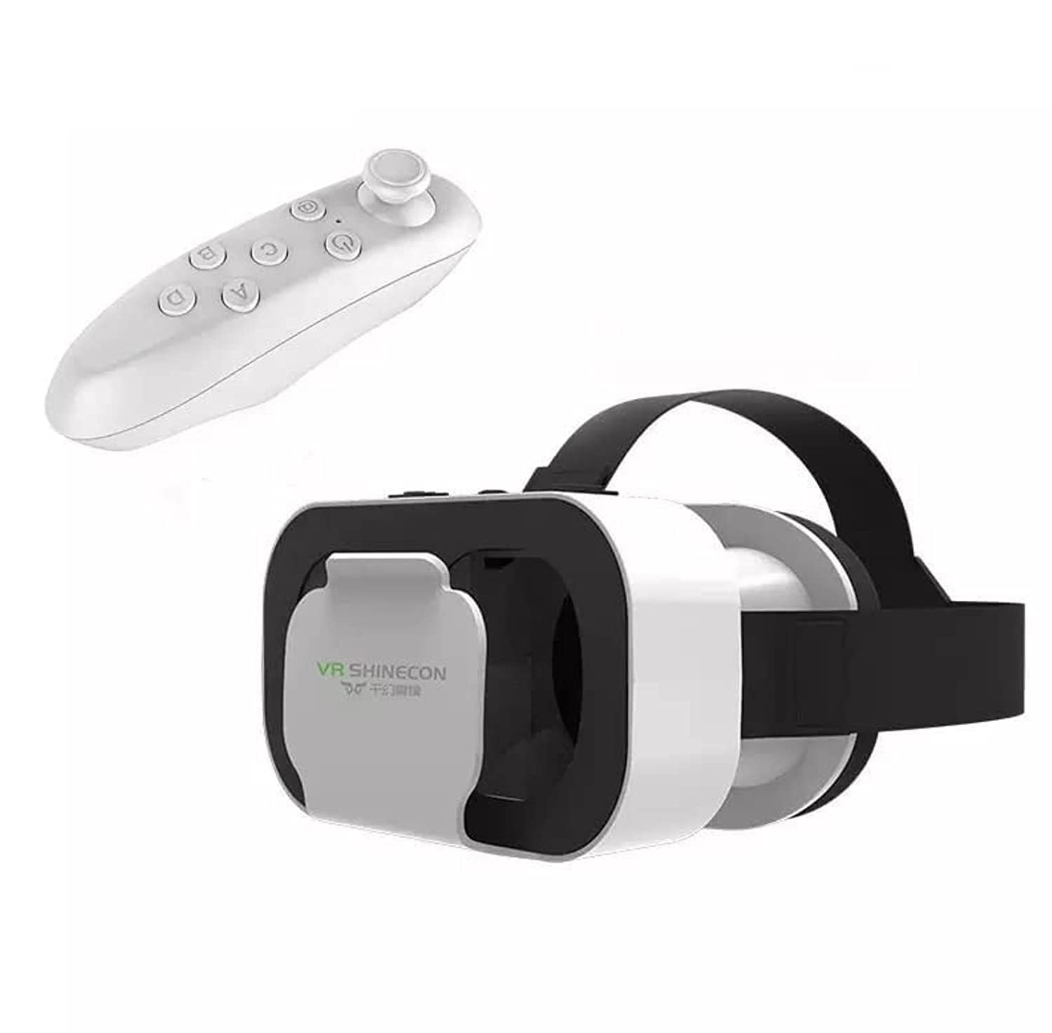 HD Virtual Reality Headset w/Controller/Gamepad,VR Headsets for iPhone/Android,3D VR Glasses for TV, Movies & Video Games-VR Goggles Compatible with iOS, Android Phones (BG45)