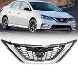 Collect Light Mesh Front Upper Bumper Grille For Nissan Sentra Chrome Black Grill 2016 2017 2018 62310-3YU0A