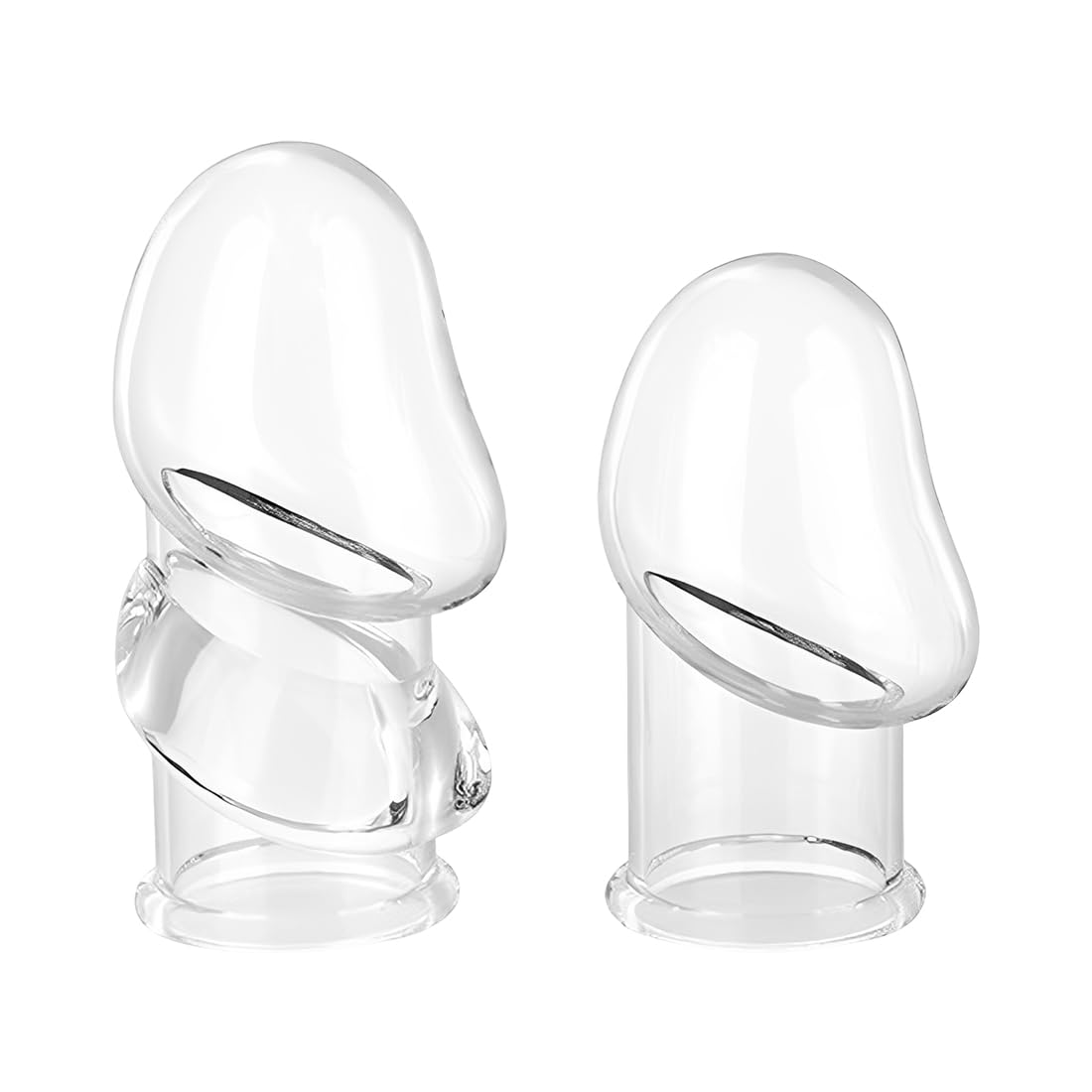 MKEWUU Guaina Fallica 2 Pezzi Trasparente Riutilizzabile, Set Per Estensione Peniena Con Un Modello Lungo E Uno Corto, Polsino Per Pene Ispessito, Giocattolo Sessuale Per Stimolazione
