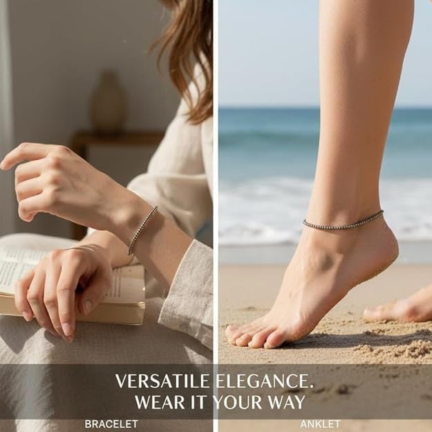 Image of Arihant Gems & Jewels Original Raw Pyrite Anklet for Men & Women | Money Magnet for Wealth, Success & Prosperity | Adjustable Crystal Healing Anklet for Good Luck, Positive Energy & Financial Growth.