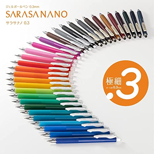 Bolígrafos de gel Zebra Sarasa Nano 0.3mm set de 3 miniatura 2