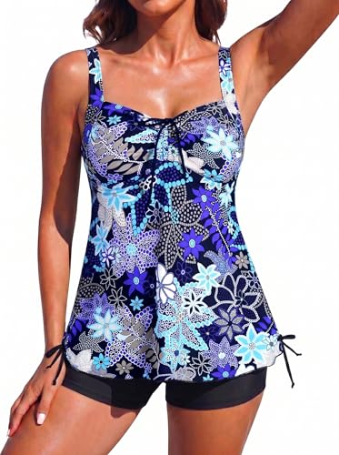 Maillot de bain tankini rétro Hilor masquant le ventre pour femme