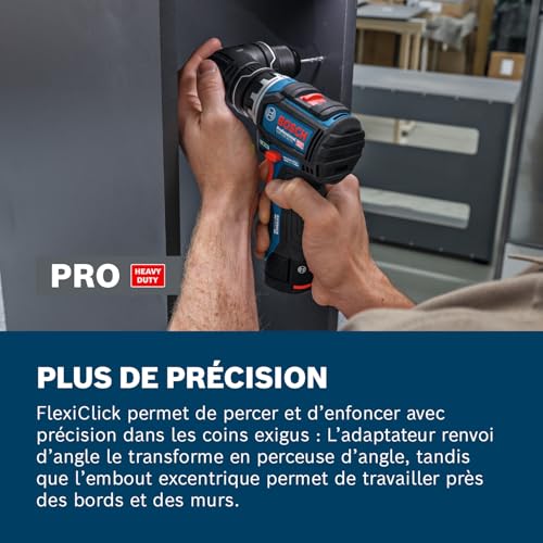Perceuse-visseuse GSR12V-32FC Bosch visser dans les angles difficiles avec FlexiClick