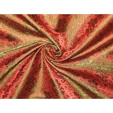 Tissu brocart de soie rouge foncé BRO60 pour coudre des coussins d orient