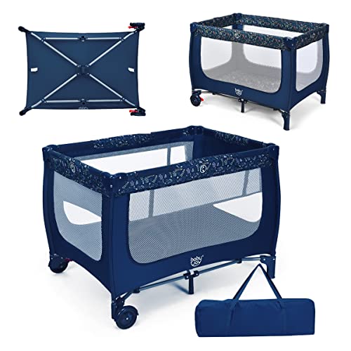 DREAMADE Lit Parapluie Bébé 2 en 1 avec Matelas Lit Voyage Pliable 125x65x76CM avec...