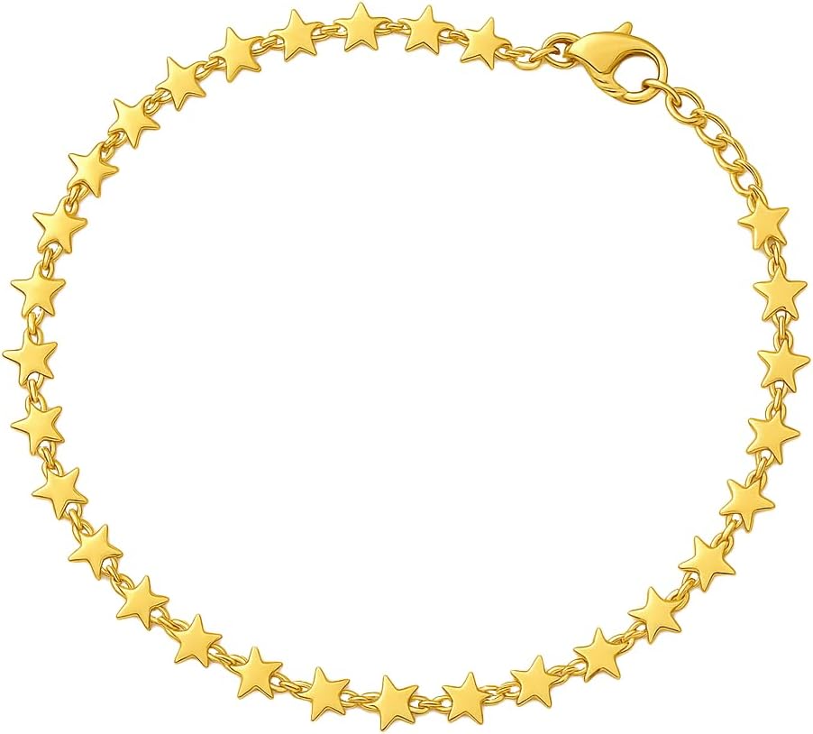 Pierced Owl 925 Sterling Silver Star Lined Bracelet