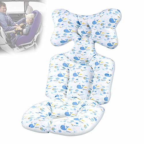 Jitejoe Baby Seat Pad Stroller Liner Universal 3D Air Mesh Breathable Car High Chair Cushion For Infant Soft Padding,Baby Carrier,Pram Non Slip Cushion For Baby Kid Toddler Infants (Blue Whale) #TOP29