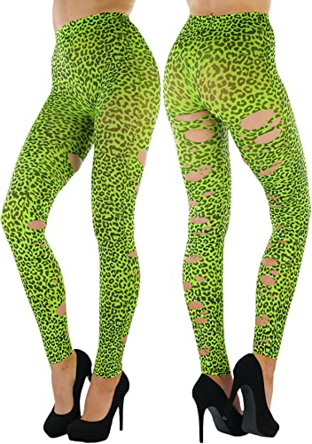 Image of ToBeInStyle Women's Slashed Ripped Shredded Distressed Hosiery Tights Leggings Music Festival
