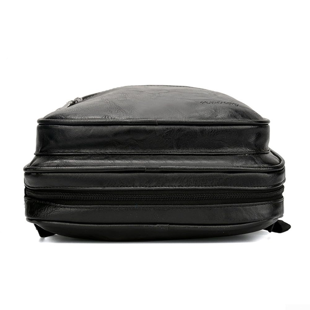 DAZZLEEX Borsa per bacchette in pelle PU, 5 tasche, borsa per bacchette, zaino, morbida, impermeabile, resistente all'usura, 54 x 17 x 3 cm (nero)