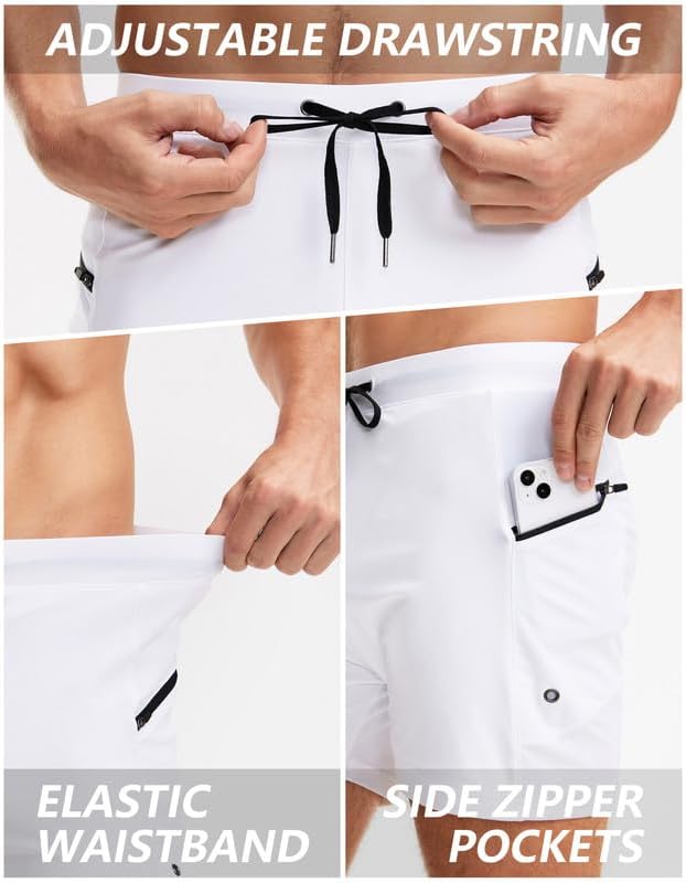 G Gradual Men's Swimsuit Trunks with Zipper Pockets Quick Dry Swimwear Bathing Suit Swim Briefs Board Shorts for Men - Image 4