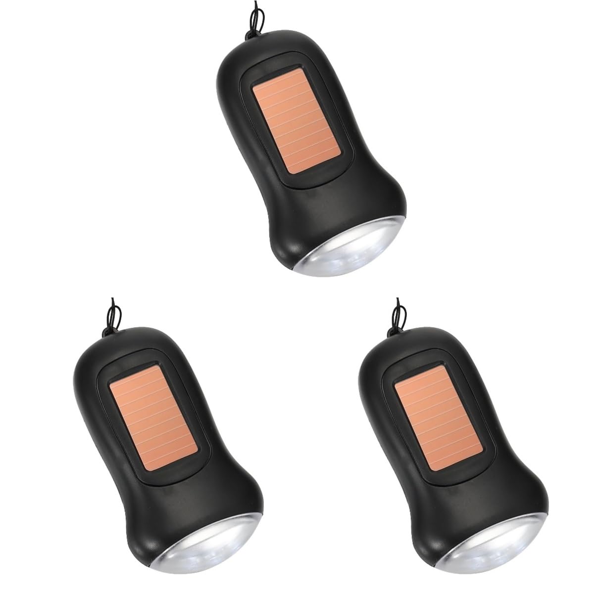 Housoutil 3pièces Lampe Torche à Manivelle Solaire Led Portable Lampe De Poche Étanche Pour Camping Et Urgences Éclairage Pratique Et Idéale Pour Panne Électricité