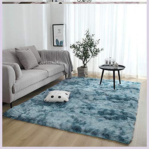 Super Soft Kids Room Nursery Rug 6X9 Area Rug For Bedroom Decor Living Room Kitchen Non-Slip Plush Fluffy Comfy Babys Care Crawling Carpet Blue #TOP1