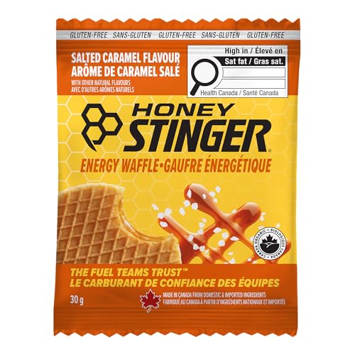 Image of HONEY STINGER Organic Salted Caramel Waffles, 1.06 Ounce (Pack of 12) | sports-nutrition-endurance-and-energy-bars