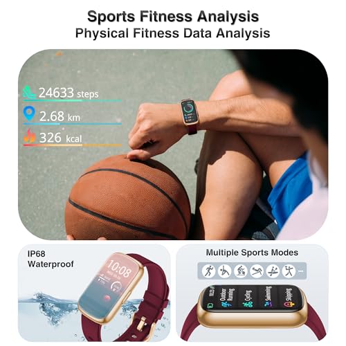 Image of Fitness Tracker, Smart Watches for Women Men with 24 /7 Heart Rate /Blood Pressure /Blood Oxygen Monitor, Sleep Tracker, Calories&Step Counter, IP68 Waterproof Health Activity Trackers for Android&iPhone