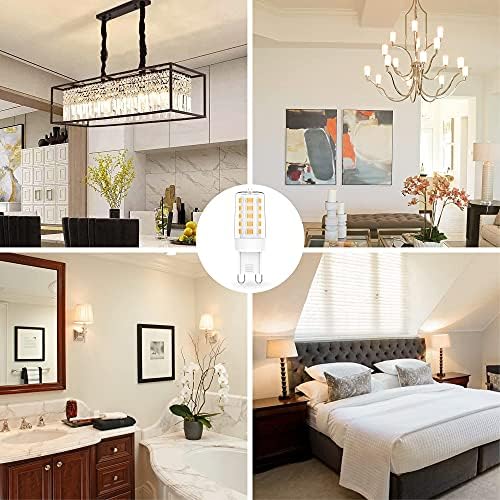 LOHAS G9 LED Bulbs Warm White 4W, Equivalent to 40W G9 Halogen Bulb, Warm White 3000K, 400LM, Energy Saving Capsule G9 Light Bulb, 360°Beam Angle, for Lighting Decor, Chandelier, Non Dimmable, 6 Pack