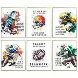 Football Poster Wall Decor Art Prints Motivational Posters Boys Bedroom Teenage Room Decor Office Decoration Inspirational Quotes Football Player Gifts Locker Room Decor Sports Theme Poster 8x10 In