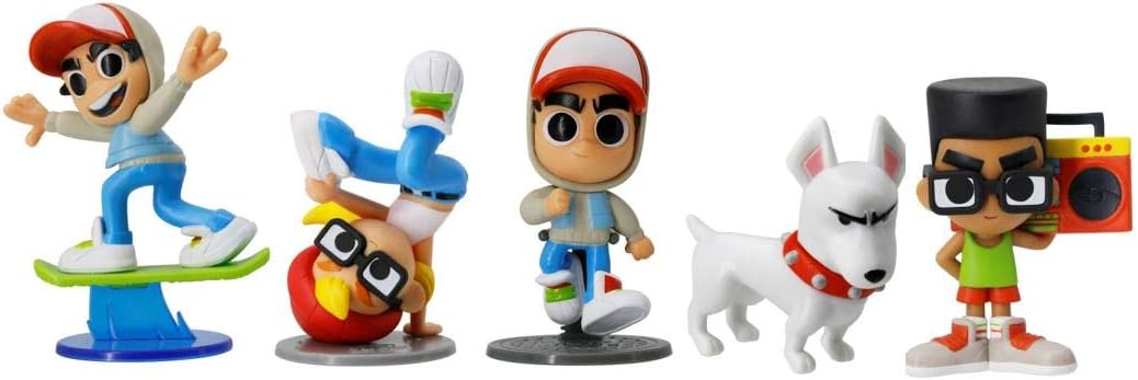 Alpha Group Subway Surfers “Shorties” Mini Figure Collection - 5 Pack, 2'' Scale, Multicolored (US650150)