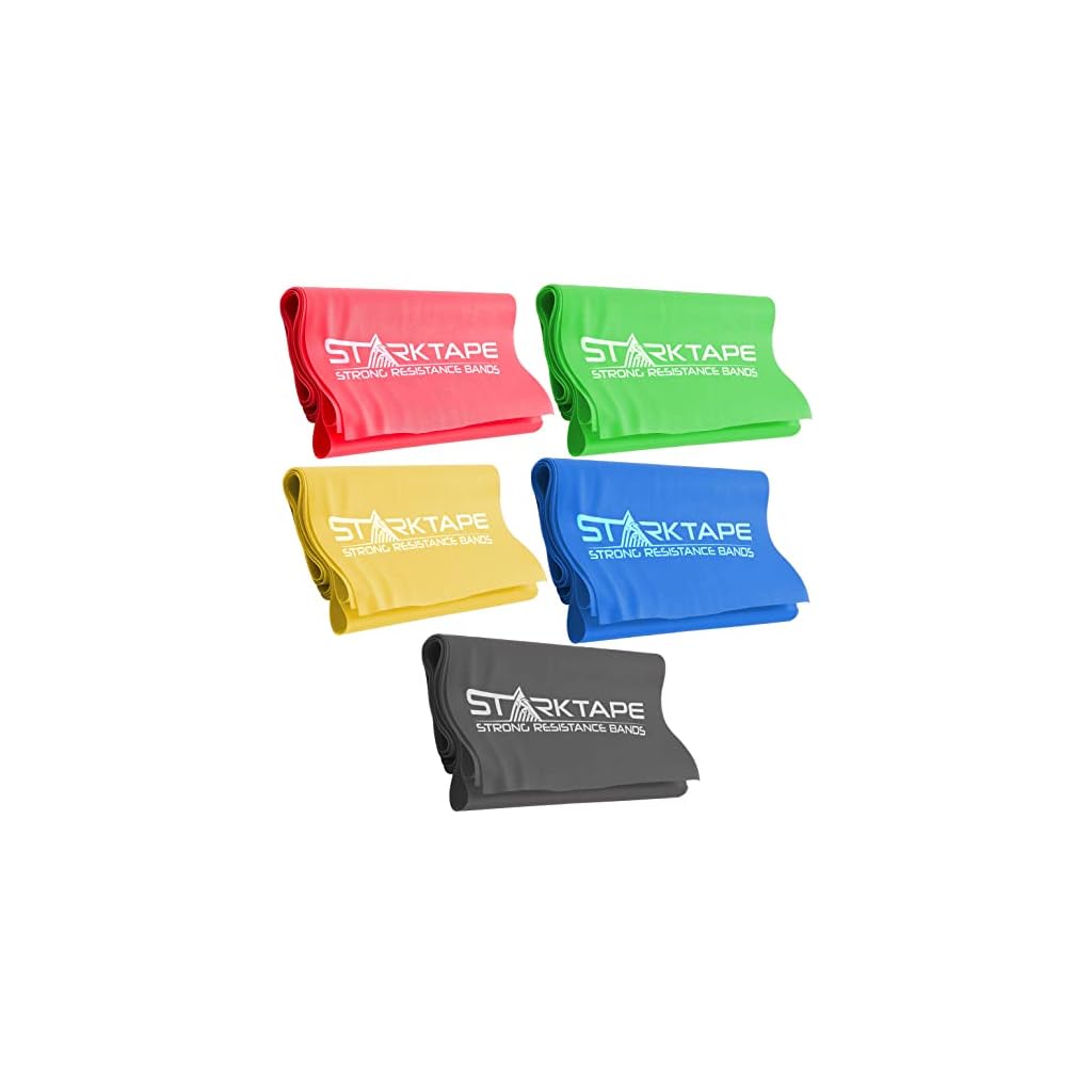 Starktape-Resistance-Bands-Set-5-Pack-Non-Latex-Physical-Therapy-Professional-Elastic-Band-Perfect-for-Home-Exercise-Workout-Strength-Training-Yoga-Pilates-Rehab-or-Gym-Leg-Upper-Lower-Body