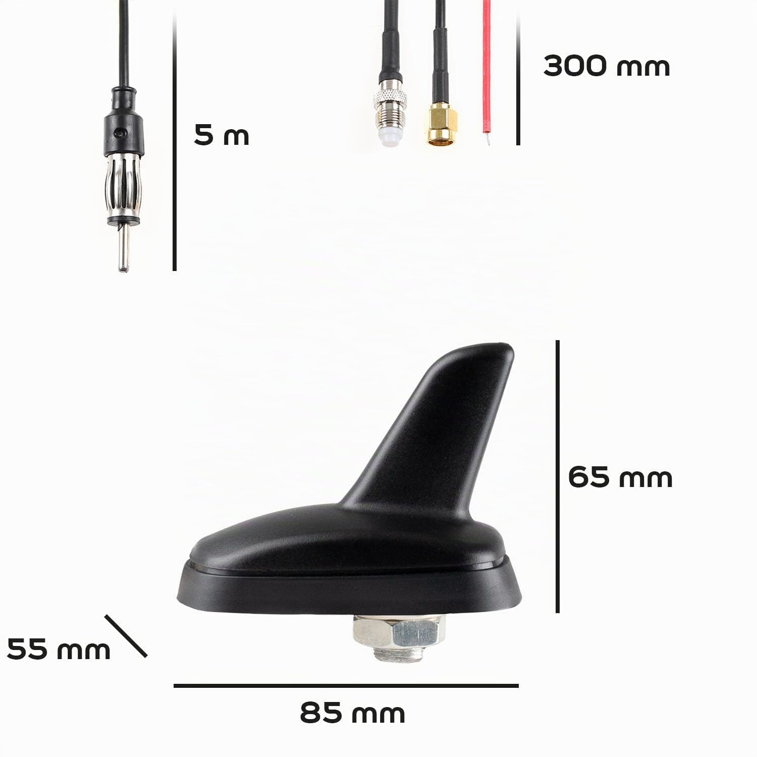 alca® Haifischantenne, aktiv mit Verstäker, für AM/FM & GPS-Navigation