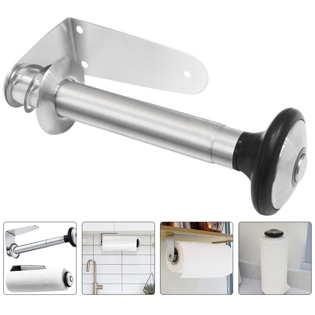 Porta Rotolo da Muro in Acciaio Inox, Semplice, Argento