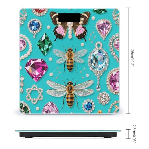 Báscula de baño digital con diseño Jewel Insect y pantalla LED miniatura 2