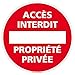 Panneau d’interdiction Accès Interdit Propriété Privée - Panneau de sécurité rigide et rond - Diamètre 170 mm - Plastique PVC de 1 mm