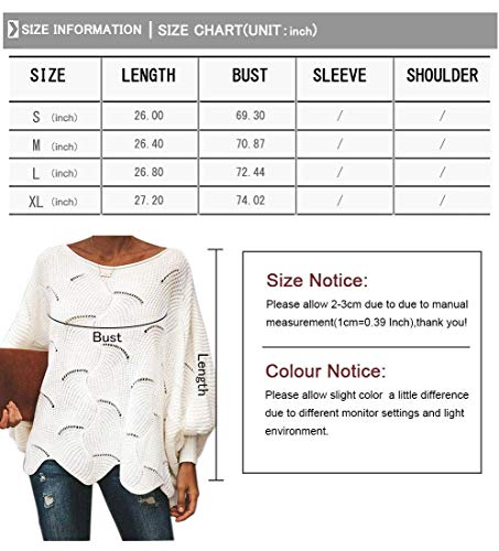 Suéter feminino de malha Cogild com manga morcego e gola redonda, bainha irregular, pulôver casual s