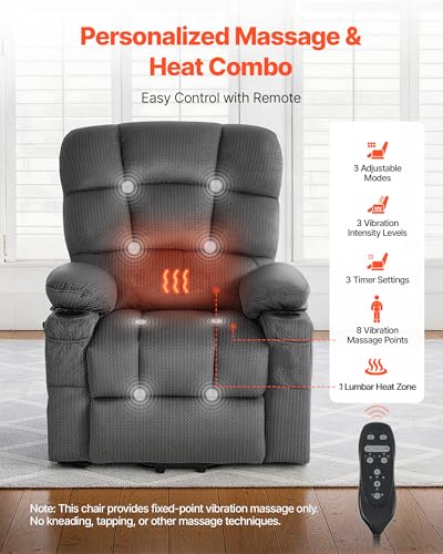 Sillón Recliner de Poder Grande Gris Oscuro miniatura 5