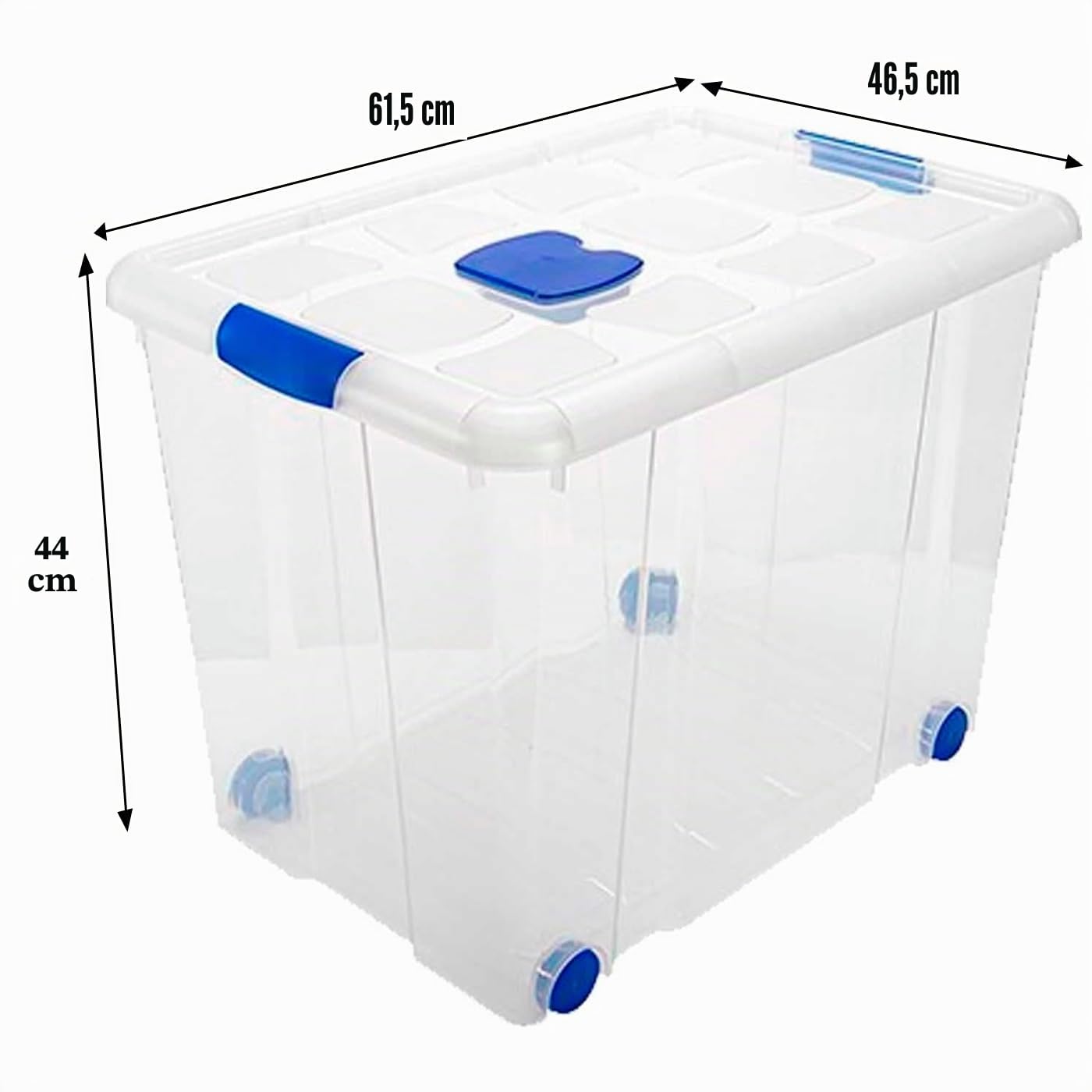Acan Tradineur - Pack de 4 Cajas de Almacenamiento - Fabricado en plástico - Contenedor para almacenar libros, ropa, mantas - N.º 8-44 x 61,5 x 46,5 cm - 86 Litros