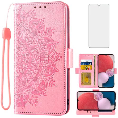 Coque Samsung Galaxy A13 4G Asuwish Housse Portefeuille en Verre Trempé