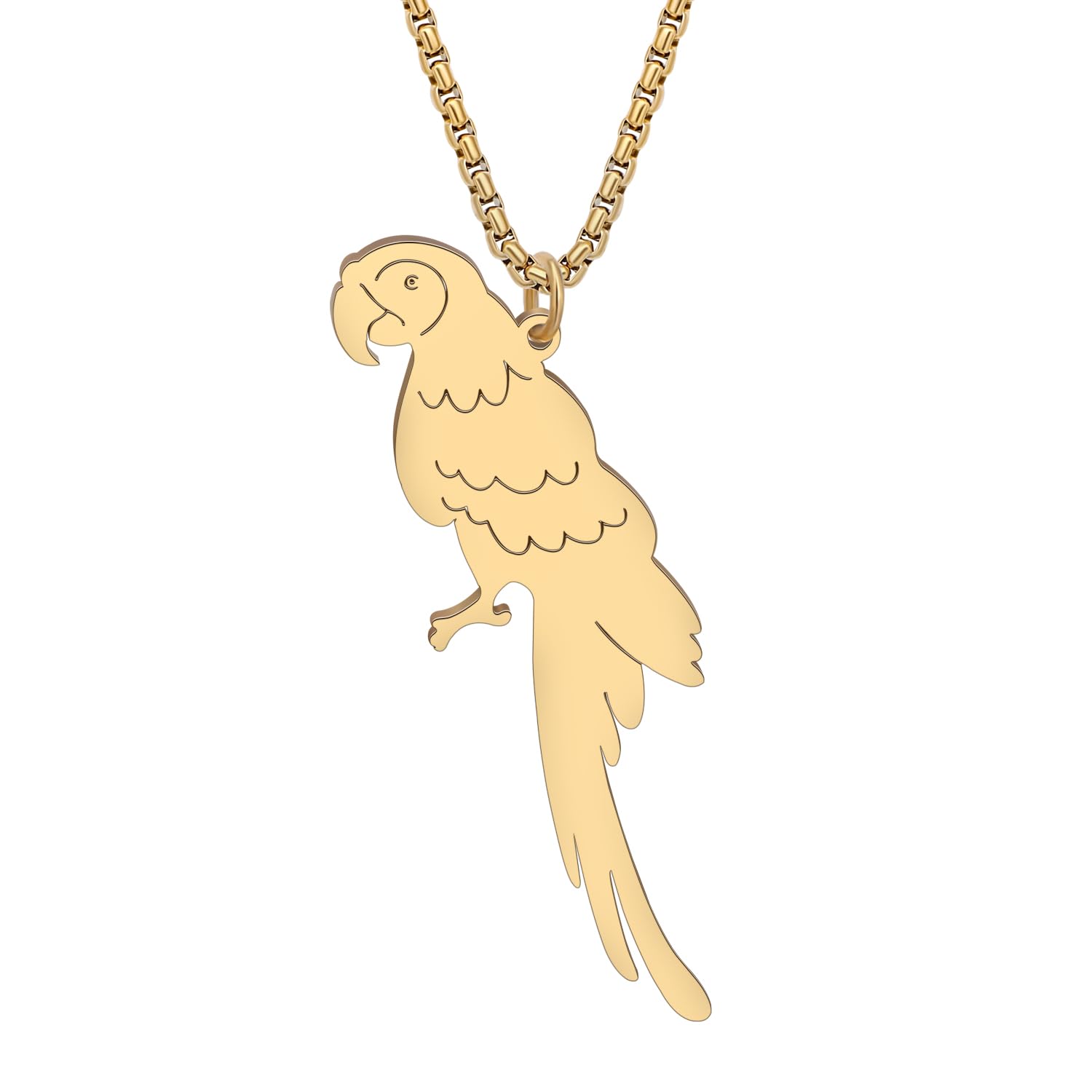 DALANEStainless Steel Macaw Parrot Necklace 18K Gold Plated Cockatoo Pendant Birds Jewelry Gifts for Women Girls Party Favors