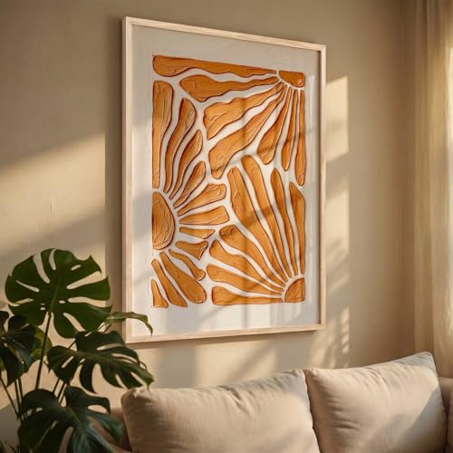 Image of kotart Boho Floral Art WALL Framed Painting | Big Aesthetic Flowers WALL Framed Paintings for Living Room Bedroom Wall Decor (14X20 inch)