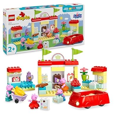 LEGO DUPLO Il Supermercato di Peppa Pig - Gioco Didattico per la Motricità Fine per Bambine e Bambini da 2 Anni in su - Include Negozio  Macchinina Giocattolo e 4 Personaggi - Idea Regalo - 10434