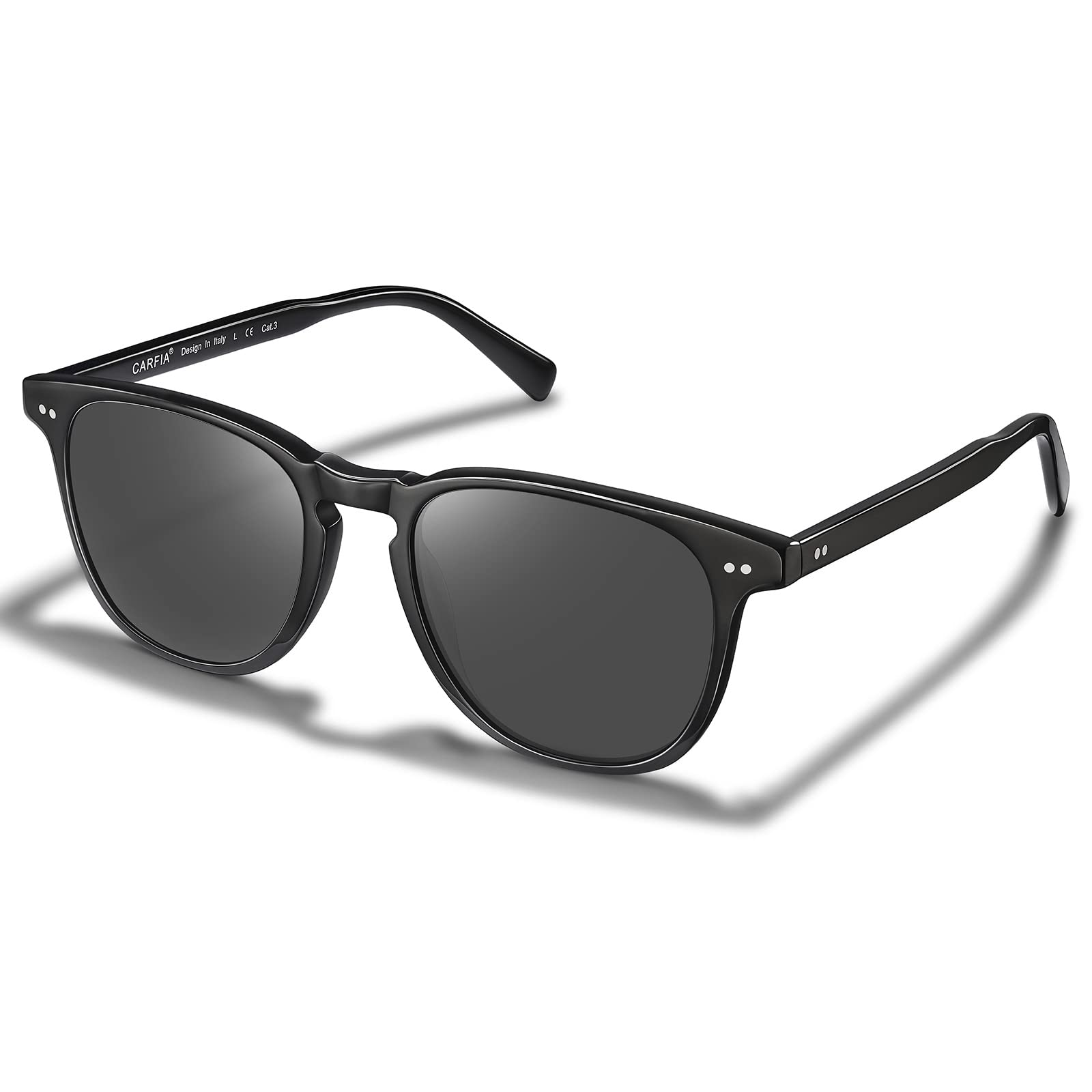 CARFIA Cool Acetate Polarized Square Mens Sunglasses Keyhole Male Shades