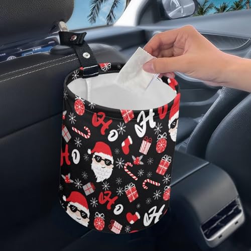 Image of Christmas Santa Candys Car Garbage Can Waste Basket for Cars - Back Seat, Floor, or Hanging Headrest Auto Accessories Interior Road Trip Essentials