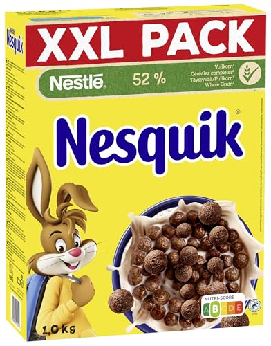 Nestlé Nesquik Knusper-Frühstück, Schoko Cerealien mit Vollkorn, 1er Pack (1x1kg)