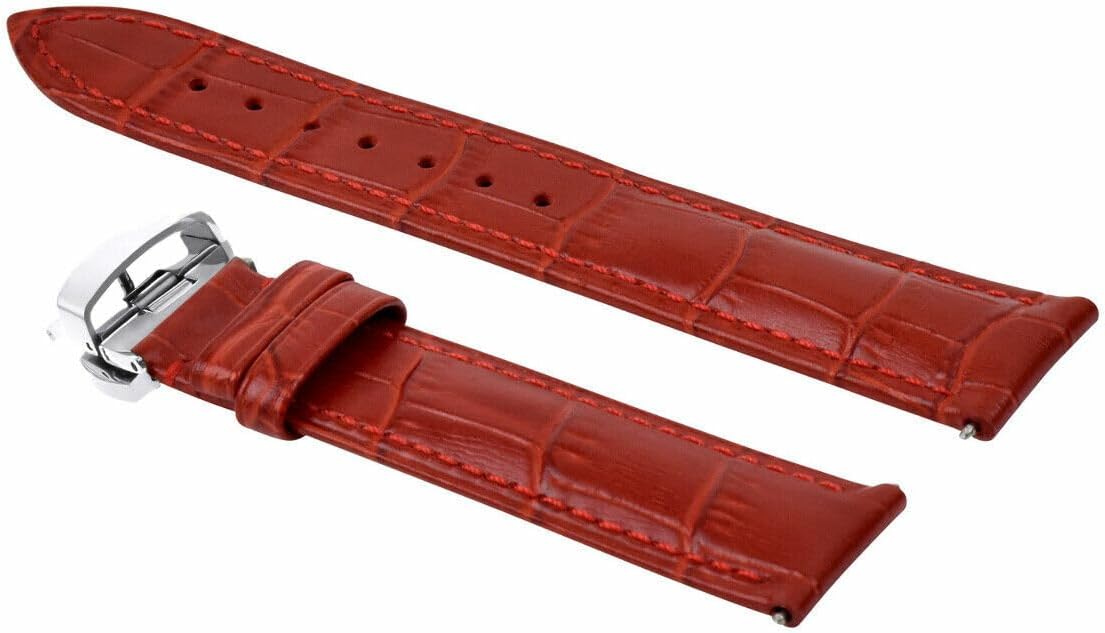 Ewatchparts 20-22-24mm Leather Watch Band Strap With Deployment Clasp Compatible With Patek Philippe