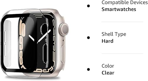 Miniatura 9 de Miimall Funda compatible con Apple Watch Series 8 de 1.772 pulgadas con protector de pantalla antiarañazos, a prueba de golpes, policarbonato duro y