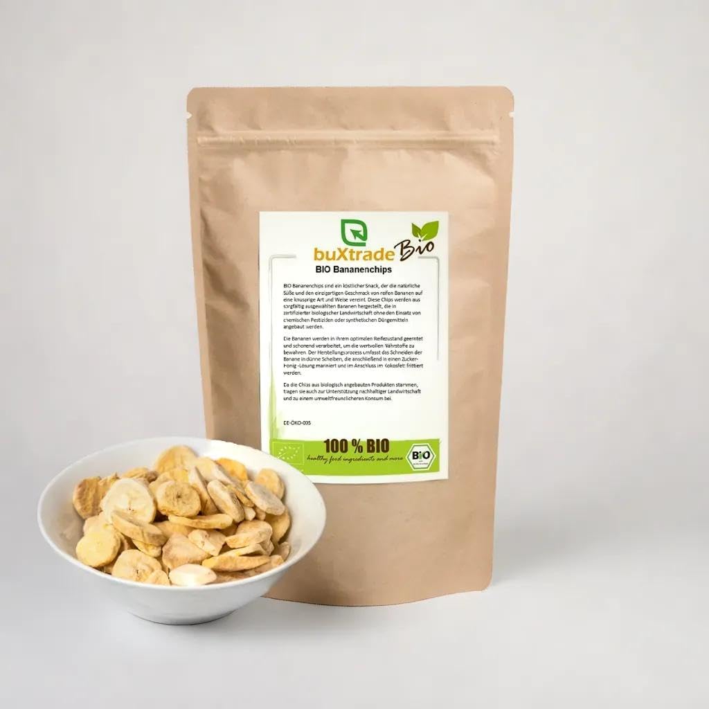 10x1 kg Bio Bananenchips | gesüßt | getrocknete Banane | Bananenscheiben | Snack | Chips |