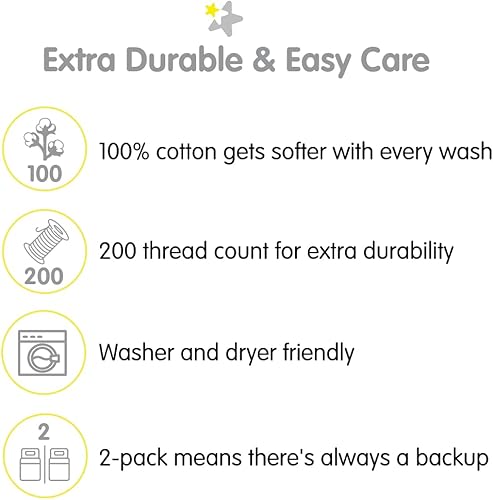 Miniatura 5 de BreathableBaby Sábana bajera ajustable de percal de algodón, para colchón de cuna y niños pequeños, para perros (2 unidades)