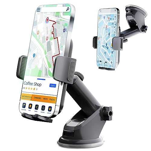 Porta Cellulare Auto com Potenza di Aspirazione Eccezionale: Il portacellulare per auto PORTENTUM è dotato di una ventosa in nano-gel di nuova generazione e di un meccanismo di bloccaggio a due livelli, offrendo una forza di aspirazione tripla rispetto ai modelli tradizionali. Se l'aspirazione dovesse diminuire, è sufficiente lavare la ventosa con acqua calda per ripristinare l'adesione.