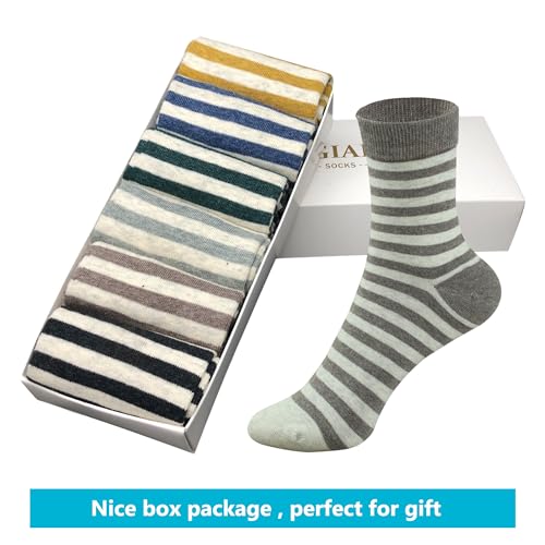 Image of MAGIARTE Womens Mini Crew Cotton Socks,6 Pairs | Anti-pilling Cotton, Casual Athletic, Quarter Calf, Moisture Wicking,Gift box packaging