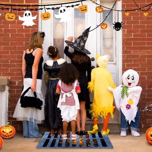 دواسة باب بتصميم مهرج وهمي ثلاثي الابعاد مقاس 19.7 انش × 31.5 انش لتزيين المنزل والكريسماس، ديكور داخلي وخارجي لمنطقة الهالوين