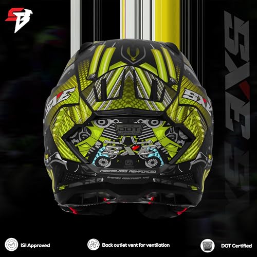 Image of Steelbird SBH 61 SXE X2 ISI and Dot Certified Full Face Helmet for Men and with Inner Silver Sunshield