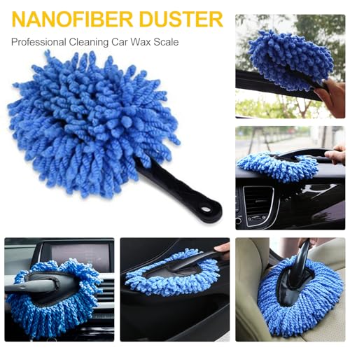 Kit Nettoyage Voiture pour L'intérieur et L'extérieur, Professionnel Kit de Brosse Nettoyage Voiture avec Pinceau Detailing Auto, pour Moteur, Évents, Roues, Tableau de Bord – Image 6