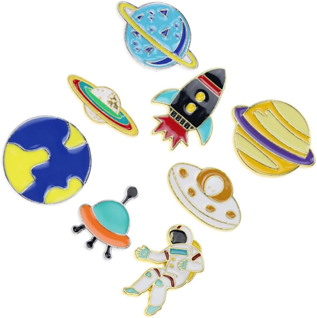 Cute Brooch Space Theme Pins Cartoon Design Creative Children's Brooch Breastpin Set