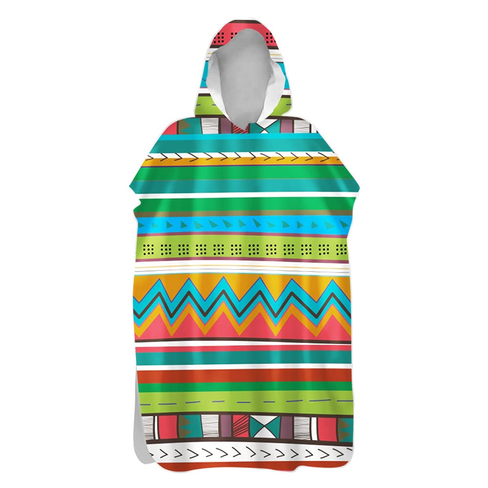 DOTBUY Changing Robe Towel with Hood, Adult Men Women Hooded Poncho Towel Microfiber Quick Dry Compact Light Weight for Beach, Swimming, Unisex Bath Robe Poncho Multicolor (H,75x145cm)